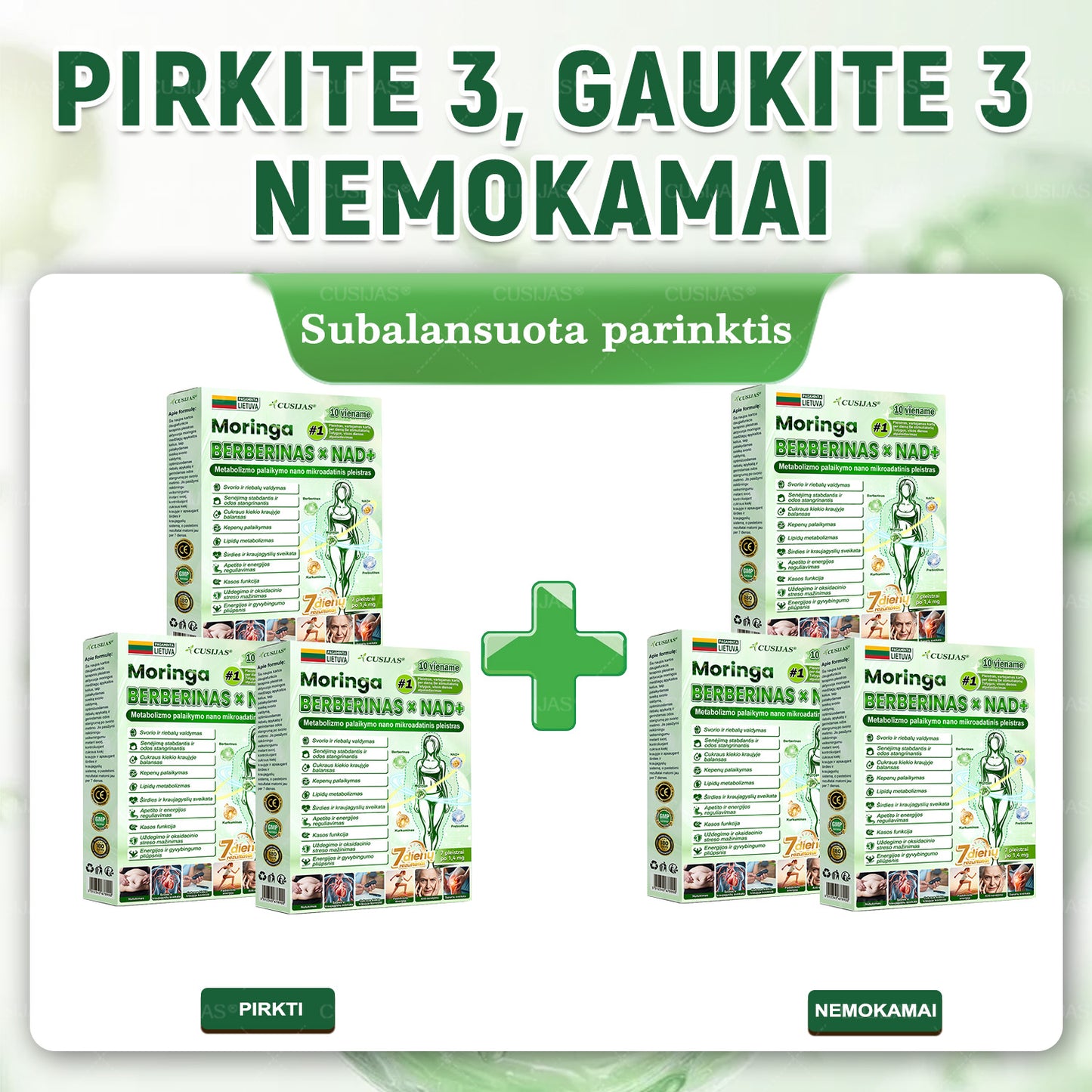 𝑪𝑼𝑺𝑰𝑱𝑨𝑺® 𝑴𝒐𝒓𝒊𝒏𝒈𝒂 · 𝐁𝐄𝐑𝐁𝐄𝐑𝐈𝐍𝐀𝐒 × 𝑵𝑨𝑫+ 10 viename Metabolizmo palaikymo nano mikroadatinis pleistras (𝗧𝗶𝗸 𝗸𝗮𝗿𝘁ą 𝗽𝗲𝗿 𝗱𝗶𝗲𝗻ą, 𝗺𝗮𝘁𝗼𝗺𝗶 𝗽𝗼𝗸𝘆č𝗶𝗮𝗶 𝗽𝗲𝗿 𝟳 𝗱𝗶𝗲𝗻𝗮𝘀)  ✅ Skirtas padėti palaikyti organizmo balansą, kūno savijautą ir kasdienę gerovę🌷
