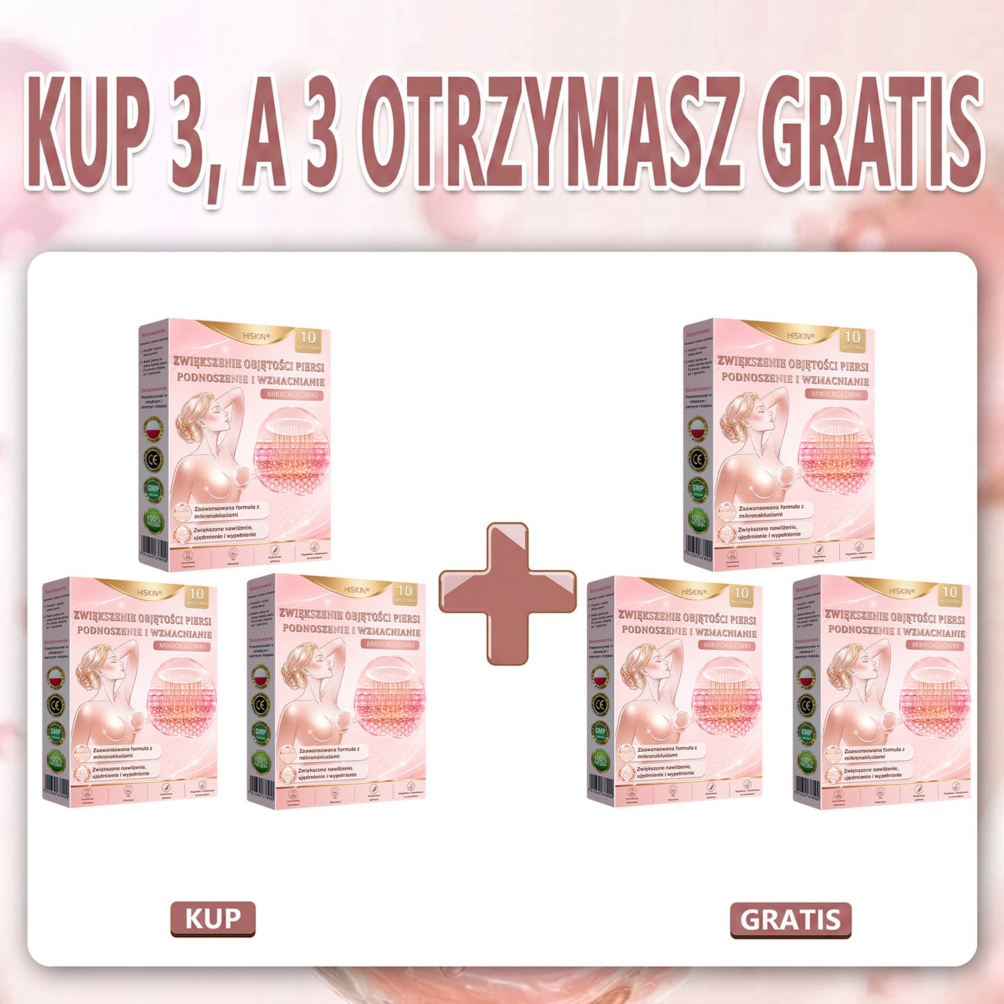 🌟 HISKIN® Mikroigłowe plastry na piersi wspierające efekt pełniejszego wyglądu, liftingu i ujędrnienia