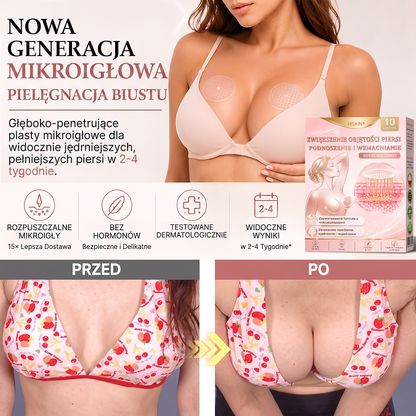 🌟 HISKIN® Mikroigłowe plastry na piersi wspierające efekt pełniejszego wyglądu, liftingu i ujędrnienia