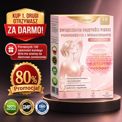 🌟 HISKIN® Mikroigłowe plastry na piersi wspierające efekt pełniejszego wyglądu, liftingu i ujędrnienia